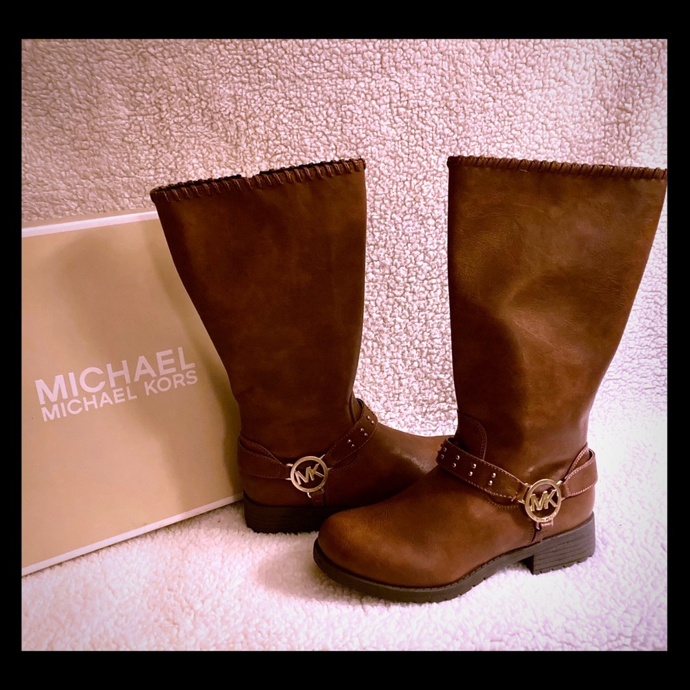 Michael Kors MK Brown Studded 12" High Boots